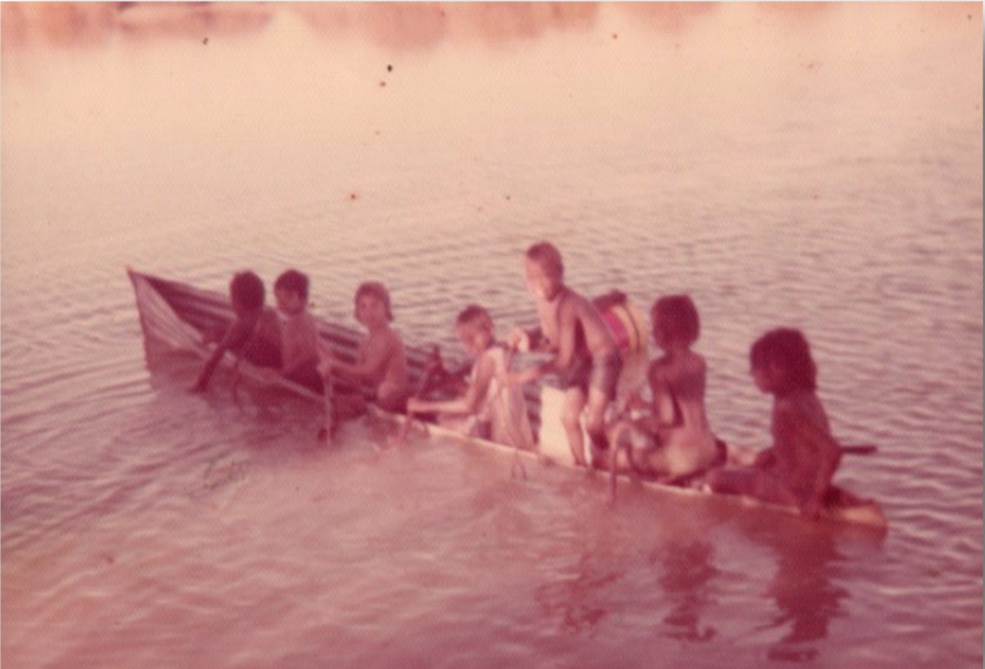 Brendan & Damien with family early 1970’s, visiting Warrabri NT (now Ali Curung) pictures Olive